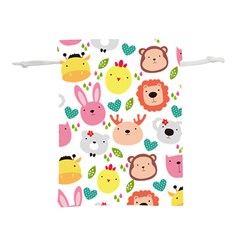 Cute Animals Cartoon Seamless Background Lightweight Drawstring Pouch (l) by danenraven