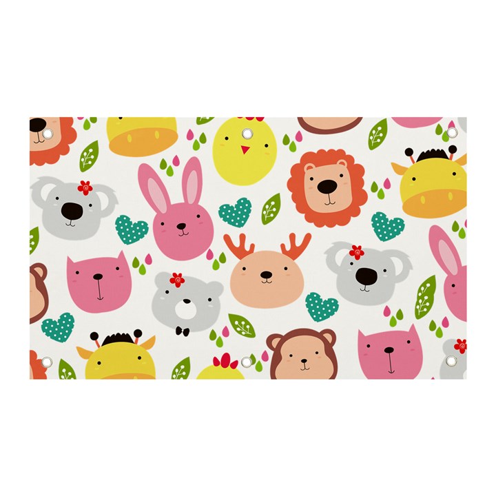 Cute Animals Cartoon Seamless Background Banner and Sign 5  x 3 