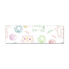 Cats And Food Doodle Seamless Pattern Sticker (bumper) by danenraven