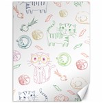 Cats And Food Doodle Seamless Pattern Canvas 12  x 16  11.86 x15.41  Canvas - 1