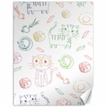 Cats And Food Doodle Seamless Pattern Canvas 18  x 24  17.8 x23.08  Canvas - 1