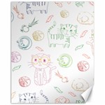 Cats And Food Doodle Seamless Pattern Canvas 11  x 14  10.95 x13.48  Canvas - 1