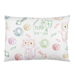 Cats And Food Doodle Seamless Pattern Pillow Case 26.62 x18.9  Pillow Case