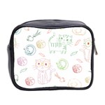 Cats And Food Doodle Seamless Pattern Mini Toiletries Bag (Two Sides) Back