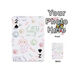 Cats And Food Doodle Seamless Pattern Playing Cards 54 Designs (Mini) Front - Spade2