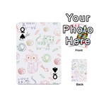 Cats And Food Doodle Seamless Pattern Playing Cards 54 Designs (Mini) Front - SpadeQ