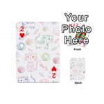 Cats And Food Doodle Seamless Pattern Playing Cards 54 Designs (Mini) Front - Heart2