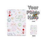 Cats And Food Doodle Seamless Pattern Playing Cards 54 Designs (Mini) Front - Diamond3