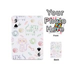 Cats And Food Doodle Seamless Pattern Playing Cards 54 Designs (Mini) Front - Spade9