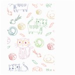 Cats And Food Doodle Seamless Pattern Large Garden Flag (Two Sides) Front