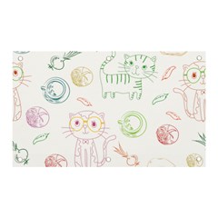 Cats And Food Doodle Seamless Pattern Banner And Sign 5  X 3 