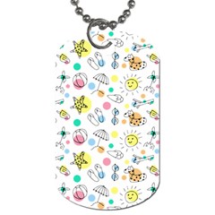 Summer Pattern Colorful Drawing Doodle Dog Tag (one Side) by danenraven