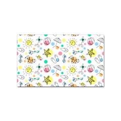 Summer Pattern Colorful Drawing Doodle Sticker Rectangular (100 Pack)