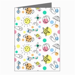 Summer Pattern Colorful Drawing Doodle Greeting Cards (pkg Of 8) by danenraven