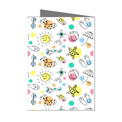 Summer Pattern Colorful Drawing Doodle Mini Greeting Cards (pkg Of 8) by danenraven