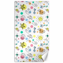 Summer Pattern Colorful Drawing Doodle Canvas 40  X 72  by danenraven