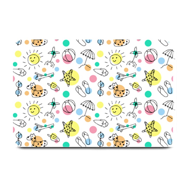 Summer Pattern Colorful Drawing Doodle Plate Mats