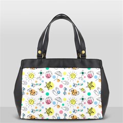 Summer Pattern Colorful Drawing Doodle Oversize Office Handbag (2 Sides) by danenraven