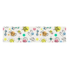 Summer Pattern Colorful Drawing Doodle Banner And Sign 4  X 1 