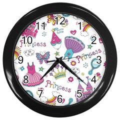 Princess Element Background Material Wall Clock (black) by danenraven