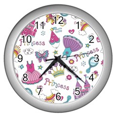 Princess Element Background Material Wall Clock (silver) by danenraven