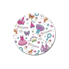 Princess Element Background Material Magnet 3  (round) by danenraven