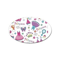 Princess Element Background Material Sticker Oval (10 Pack)