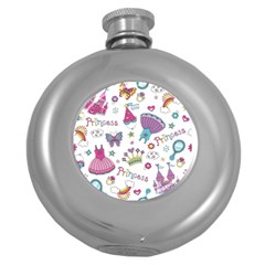 Princess Element Background Material Round Hip Flask (5 Oz) by danenraven