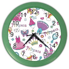 Princess Element Background Material Color Wall Clock by danenraven