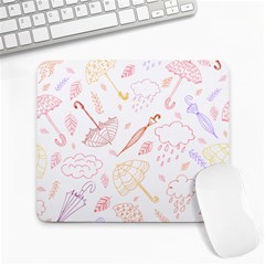 Weather Umbrella Rain Cloud Seamless Doodle Pattern Large Mousepad by danenraven