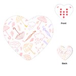 Weather Umbrella Rain Cloud Seamless Doodle Pattern Playing Cards Single Design (Heart) Front