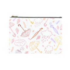 Weather Umbrella Rain Cloud Seamless Doodle Pattern Cosmetic Bag (large) by danenraven