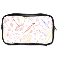 Weather Umbrella Rain Cloud Seamless Doodle Pattern Toiletries Bag (two Sides) by danenraven