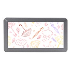 Weather Umbrella Rain Cloud Seamless Doodle Pattern Memory Card Reader (mini) by danenraven