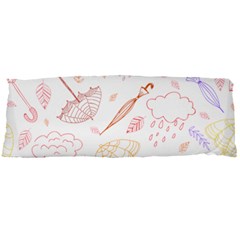 Weather Umbrella Rain Cloud Seamless Doodle Pattern Body Pillow Case Dakimakura (two Sides) by danenraven