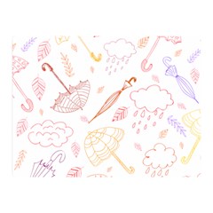 Weather Umbrella Rain Cloud Seamless Doodle Pattern Double Sided Flano Blanket (mini)  by danenraven