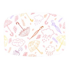 Weather Umbrella Rain Cloud Seamless Doodle Pattern Mini Square Pill Box by danenraven