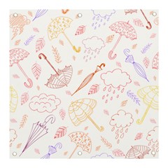 Weather Umbrella Rain Cloud Seamless Doodle Pattern Banner And Sign 3  X 3  by danenraven