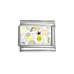 Doodle Flowers Hand Drawing Pattern Italian Charm (9mm) by danenraven