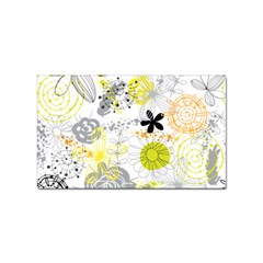 Doodle Flowers Hand Drawing Pattern Sticker (rectangular)