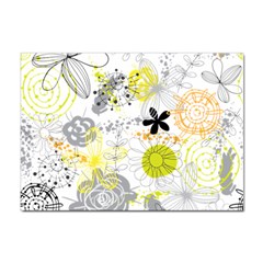 Doodle Flowers Hand Drawing Pattern Sticker A4 (10 Pack)