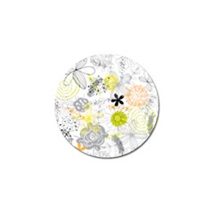 Doodle Flowers Hand Drawing Pattern Golf Ball Marker (4 Pack) by danenraven