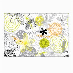 Doodle Flowers Hand Drawing Pattern Postcard 4 x 6  (pkg Of 10) by danenraven