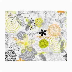 Doodle Flowers Hand Drawing Pattern Small Glasses Cloth (2 Sides) by danenraven