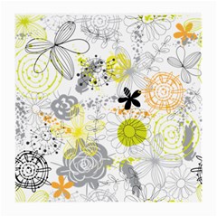 Doodle Flowers Hand Drawing Pattern Medium Glasses Cloth by danenraven