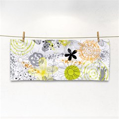 Doodle Flowers Hand Drawing Pattern Hand Towel by danenraven