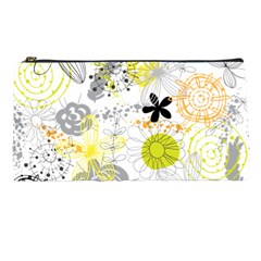 Doodle Flowers Hand Drawing Pattern Pencil Case by danenraven