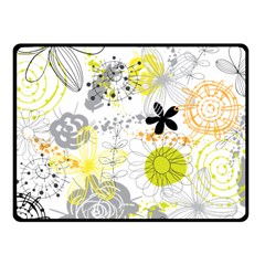 Doodle Flowers Hand Drawing Pattern Fleece Blanket (small) by danenraven