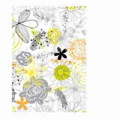 Doodle Flowers Hand Drawing Pattern Large Garden Flag (two Sides) by danenraven