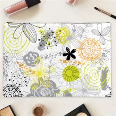 Doodle Flowers Hand Drawing Pattern Cosmetic Bag (xxl) by danenraven